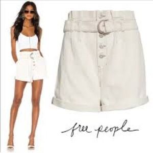 Free People Cindy Denim Paper Bag Shirts